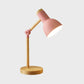 Macaron Dome Reading Book Light Metal 1 Light Study Room Table Lamp in White/Black/Pink with Rotatable Wood Arm Clearhalo 'Lamps' 'Table Lamps' Lighting' 818318