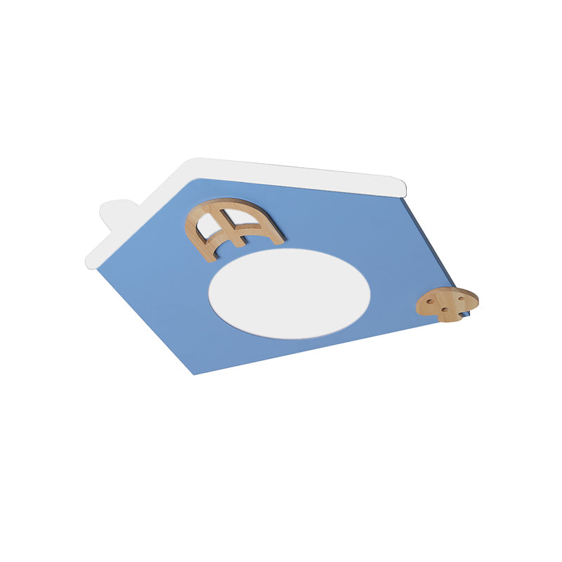 Acrylic House Thin Flush Mounted Light Cartoon Pink/Blue LED Ceiling Flushmount Lamp for Kids Room Clearhalo 'Ceiling Lights' 'Close To Ceiling Lights' 'Close to ceiling' 'Flush mount' Lighting' 818640