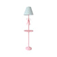 Kids Disc Reading Floor Light Metal 1 Head Living Room Standing Lamp in Pink/Blue with Cone Blue/Pink/White Fabric Shade Clearhalo 'Floor Lamps' 'Lamps' Lighting' 818723