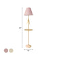 Pink/Yellow Conical Standing Floor Light Kids Style 1 Bulb Pleated Fabric Stand Up Lamp with Table Clearhalo 'Floor Lamps' 'Lamps' Lighting' 818761