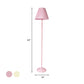 Macaron Straight Rod Iron Floor Light 1-Light Standing Floor Lamp in Pink/Green with Pink/Yellow Pleated Shade Clearhalo 'Floor Lamps' 'Lamps' Lighting' 818811