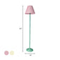 Macaron Straight Rod Iron Floor Light 1-Light Standing Floor Lamp in Pink/Green with Pink/Yellow Pleated Shade Clearhalo 'Floor Lamps' 'Lamps' Lighting' 818820