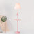 Fabric Conic Floor Standing Lamp Kids Single Beige/Pink Floor Lighting with Table and Bow-Knot Pink Clearhalo 'Floor Lamps' 'Lamps' Lighting' 818833