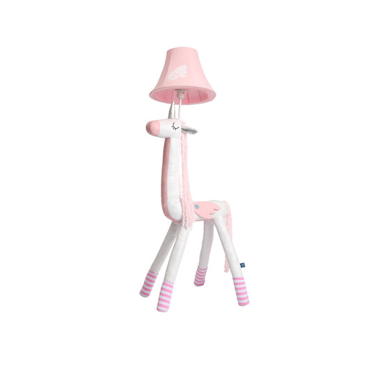 Cartoon Plush Unicorn Floor Lighting Fabric 1 Head Kids Bedroom Standing Lamp with Bell Shade in Pink Clearhalo 'Floor Lamps' 'Lamps' Lighting' 818851