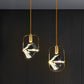 2-Head Cubic Multi Light Pendant Postmodern Gold Hanging Lamp with Metal Frame for Restaurant Clearhalo 'Ceiling Lights' 'Modern Pendants' 'Modern' 'Pendant Lights' 'Pendants' Lighting' 819044