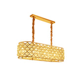 8-Light Oval Island Lighting Contemporary Gold Inserted Crystal Ceiling Suspension Lamp for Restaurant Clearhalo 'Ceiling Lights' 'Island Lights' Lighting' 819077