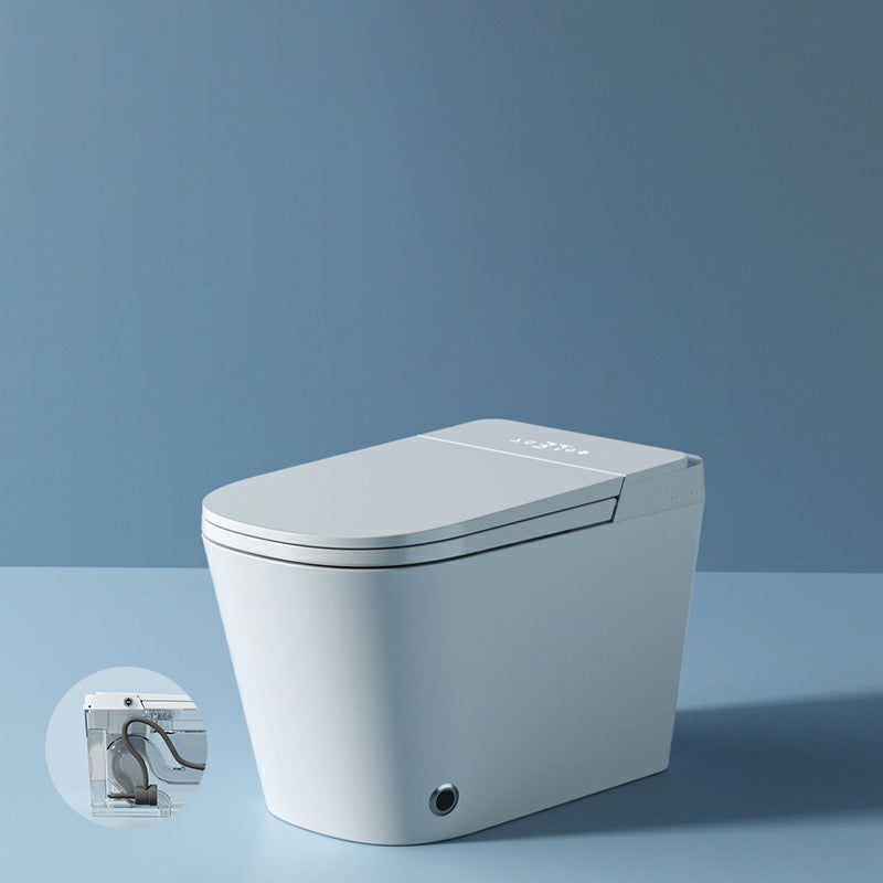 White Ceramic Elongated Stain Resistant Smart Bidet with Temperature Control Clearhalo 'Bathroom Remodel & Bathroom Fixtures' 'Bidets' 'Home Improvement' 'home_improvement' 'home_improvement_bidets' 'Toilets & Bidets' 8190989