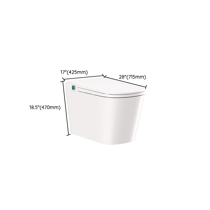 White Ceramic Elongated Stain Resistant Smart Bidet with Temperature Control Clearhalo 'Bathroom Remodel & Bathroom Fixtures' 'Bidets' 'Home Improvement' 'home_improvement' 'home_improvement_bidets' 'Toilets & Bidets' 8191004