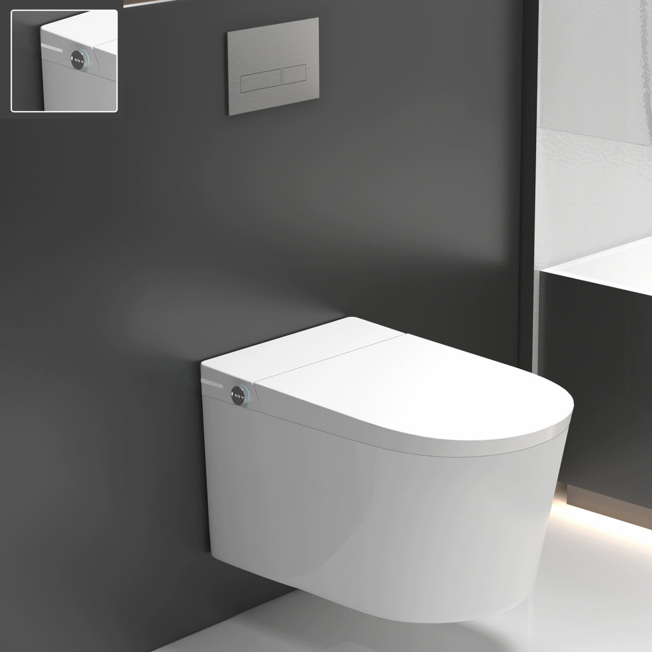 Elongated White Ceramic Stain Resistant Smart Bidet with Heated Seat Manual Flip Toilet Seat Clearhalo 'Bathroom Remodel & Bathroom Fixtures' 'Bidets' 'Home Improvement' 'home_improvement' 'home_improvement_bidets' 'Toilets & Bidets' 8191015