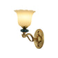 Flower Frosted Glass Wall Mounted Light Traditional 1/2-Light Indoor Wall Lamp in Gold Clearhalo 'Wall Lamps & Sconces' 'Wall Lights' Lighting' 819102