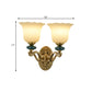 Flower Frosted Glass Wall Mounted Light Traditional 1/2-Light Indoor Wall Lamp in Gold Clearhalo 'Wall Lamps & Sconces' 'Wall Lights' Lighting' 819109