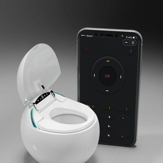 White Ceramic Round Stain Resistant Smart Bidet with Heated Seat Clearhalo 'Bathroom Remodel & Bathroom Fixtures' 'Bidets' 'Home Improvement' 'home_improvement' 'home_improvement_bidets' 'Toilets & Bidets' 8191090