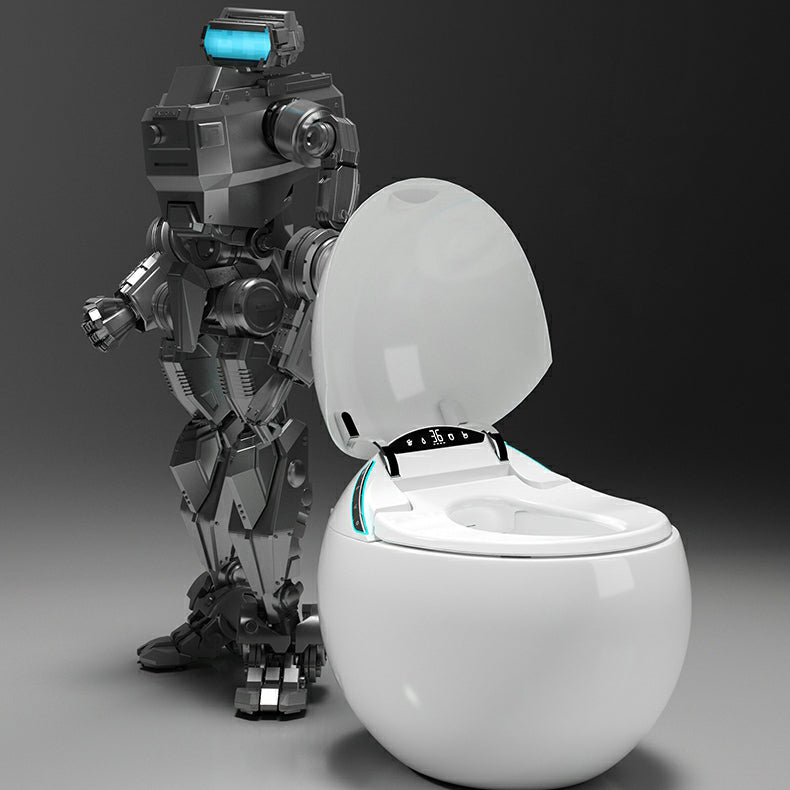 White Ceramic Round Stain Resistant Smart Bidet with Heated Seat Clearhalo 'Bathroom Remodel & Bathroom Fixtures' 'Bidets' 'Home Improvement' 'home_improvement' 'home_improvement_bidets' 'Toilets & Bidets' 8191091