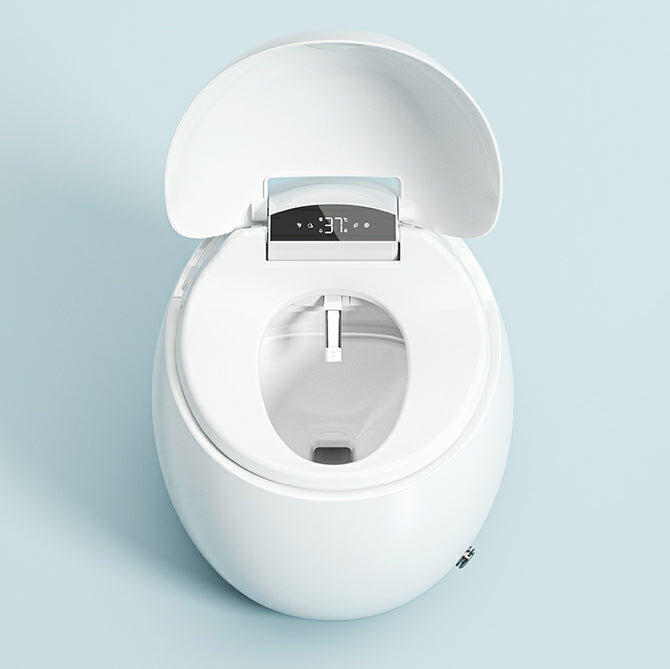 White Ceramic Round Stain Resistant Smart Bidet with Temperature Control Clearhalo 'Bathroom Remodel & Bathroom Fixtures' 'Bidets' 'Home Improvement' 'home_improvement' 'home_improvement_bidets' 'Toilets & Bidets' 8191132