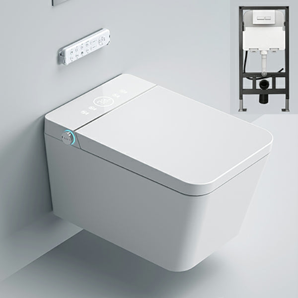 Ceramic Elongated Stain Resistant Smart Bidet Included Remote Control White Clearhalo 'Bathroom Remodel & Bathroom Fixtures' 'Bidets' 'Home Improvement' 'home_improvement' 'home_improvement_bidets' 'Toilets & Bidets' 8191135
