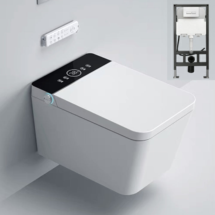 Ceramic Elongated Stain Resistant Smart Bidet Included Remote Control Black White Clearhalo 'Bathroom Remodel & Bathroom Fixtures' 'Bidets' 'Home Improvement' 'home_improvement' 'home_improvement_bidets' 'Toilets & Bidets' 8191136
