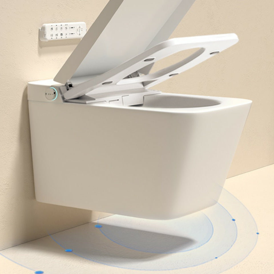 White Ceramic Wall Mounted Bidet Stain Resistant with Heated Seat Clearhalo 'Bathroom Remodel & Bathroom Fixtures' 'Bidets' 'Home Improvement' 'home_improvement' 'home_improvement_bidets' 'Toilets & Bidets' 8191157
