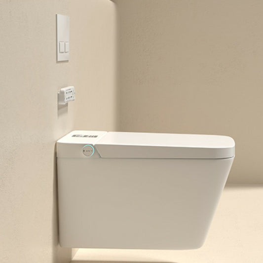 White Ceramic Wall Mounted Bidet Stain Resistant with Heated Seat Clearhalo 'Bathroom Remodel & Bathroom Fixtures' 'Bidets' 'Home Improvement' 'home_improvement' 'home_improvement_bidets' 'Toilets & Bidets' 8191162