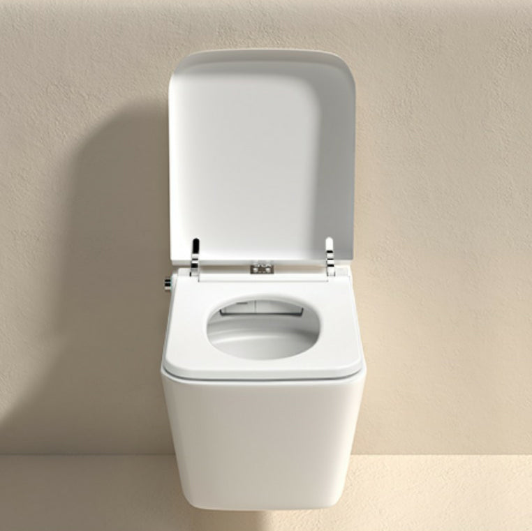 White Ceramic Wall Mounted Bidet Stain Resistant with Heated Seat Clearhalo 'Bathroom Remodel & Bathroom Fixtures' 'Bidets' 'Home Improvement' 'home_improvement' 'home_improvement_bidets' 'Toilets & Bidets' 8191163