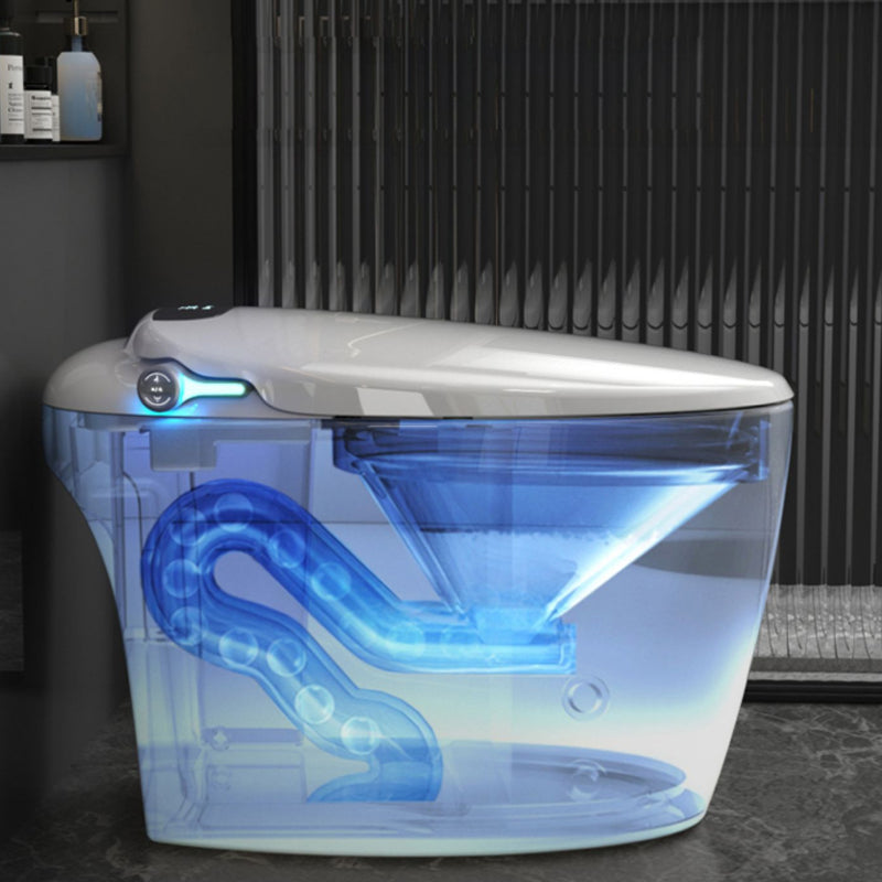 White Elongated Stain Resistant Floor Mount Bidet with Temperature Control Clearhalo 'Bathroom Remodel & Bathroom Fixtures' 'Bidets' 'Home Improvement' 'home_improvement' 'home_improvement_bidets' 'Toilets & Bidets' 8191216