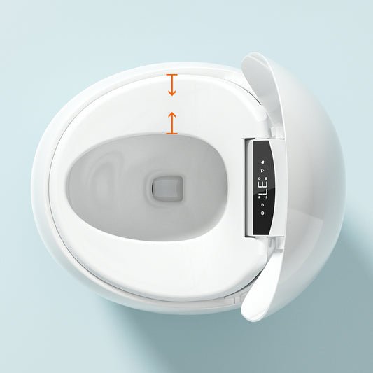 Round Smart Floor Standing Ceramic Bidet in White with Foot Sensor Clearhalo 'Bathroom Remodel & Bathroom Fixtures' 'Bidets' 'Home Improvement' 'home_improvement' 'home_improvement_bidets' 'Toilets & Bidets' 8191229
