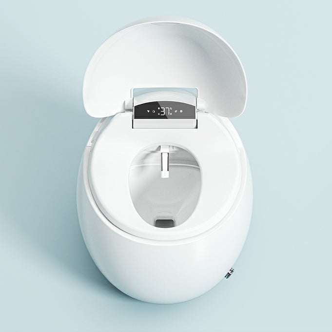 Round Smart Floor Standing Ceramic Bidet in White with Foot Sensor Clearhalo 'Bathroom Remodel & Bathroom Fixtures' 'Bidets' 'Home Improvement' 'home_improvement' 'home_improvement_bidets' 'Toilets & Bidets' 8191231