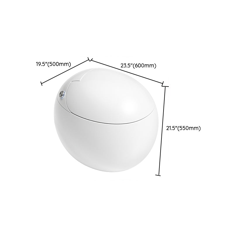 Round Smart Floor Standing Ceramic Bidet in White with Foot Sensor Clearhalo 'Bathroom Remodel & Bathroom Fixtures' 'Bidets' 'Home Improvement' 'home_improvement' 'home_improvement_bidets' 'Toilets & Bidets' 8191238