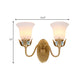 1/2-Head Wall Lighting Vintage Bedroom Wall Mounted Lamp Fixture with Bell White Frosted Glass Shade in Gold Clearhalo 'Wall Lamps & Sconces' 'Wall Lights' Lighting' 819131