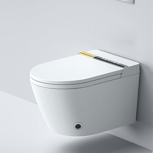 White Elongated Stain Resistant Wall Mounted Bidet with Temperature Control Clearhalo 'Bathroom Remodel & Bathroom Fixtures' 'Bidets' 'Home Improvement' 'home_improvement' 'home_improvement_bidets' 'Toilets & Bidets' 8191423