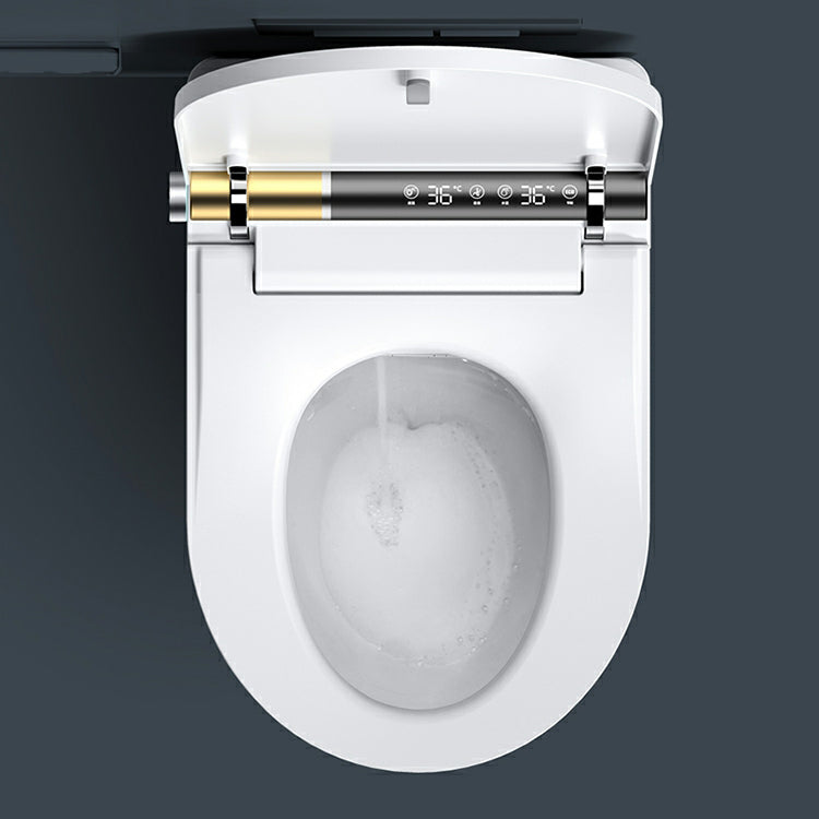 White Elongated Stain Resistant Wall Mounted Bidet with Temperature Control Clearhalo 'Bathroom Remodel & Bathroom Fixtures' 'Bidets' 'Home Improvement' 'home_improvement' 'home_improvement_bidets' 'Toilets & Bidets' 8191425