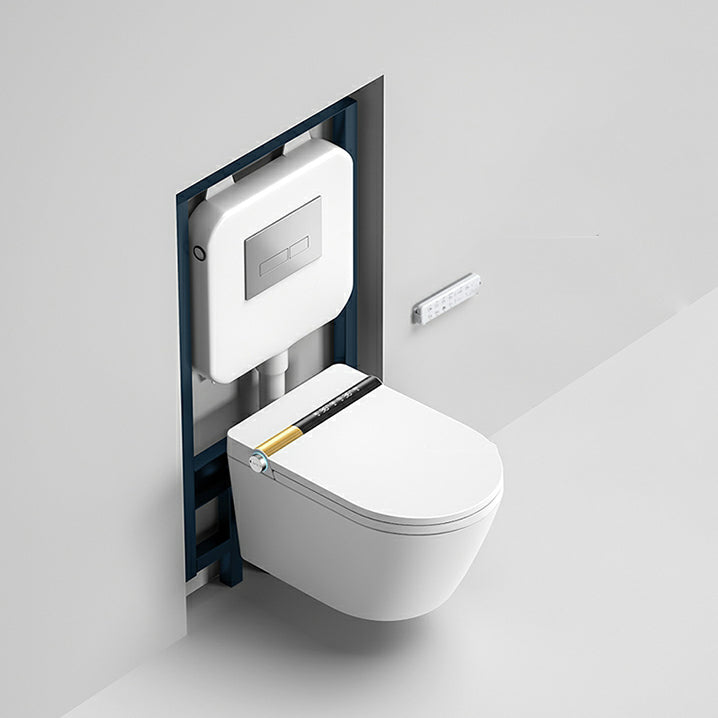 White Elongated Stain Resistant Wall Mounted Bidet with Temperature Control Clearhalo 'Bathroom Remodel & Bathroom Fixtures' 'Bidets' 'Home Improvement' 'home_improvement' 'home_improvement_bidets' 'Toilets & Bidets' 8191431