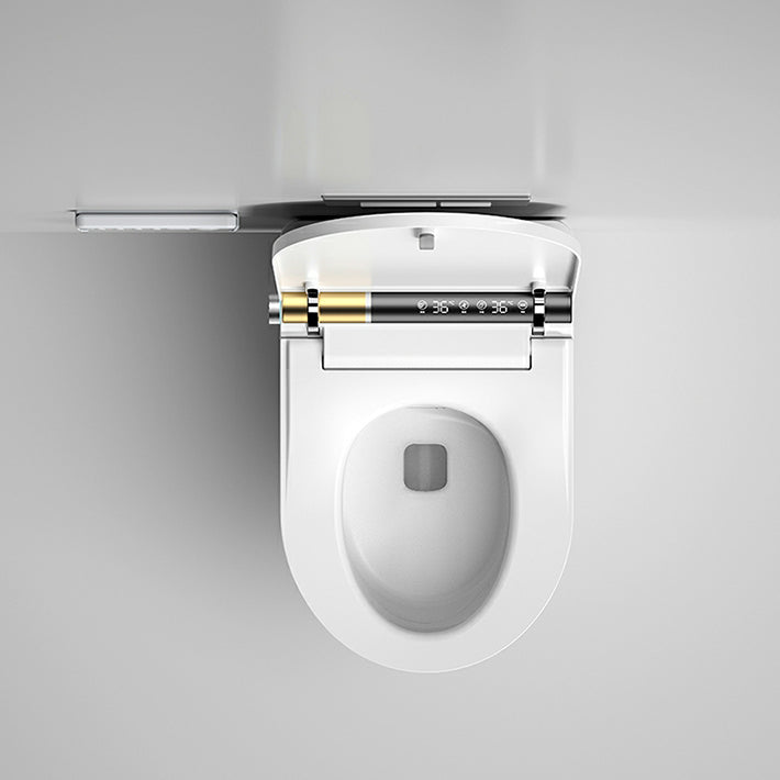 White Elongated Stain Resistant Wall Mounted Bidet with Temperature Control Clearhalo 'Bathroom Remodel & Bathroom Fixtures' 'Bidets' 'Home Improvement' 'home_improvement' 'home_improvement_bidets' 'Toilets & Bidets' 8191434
