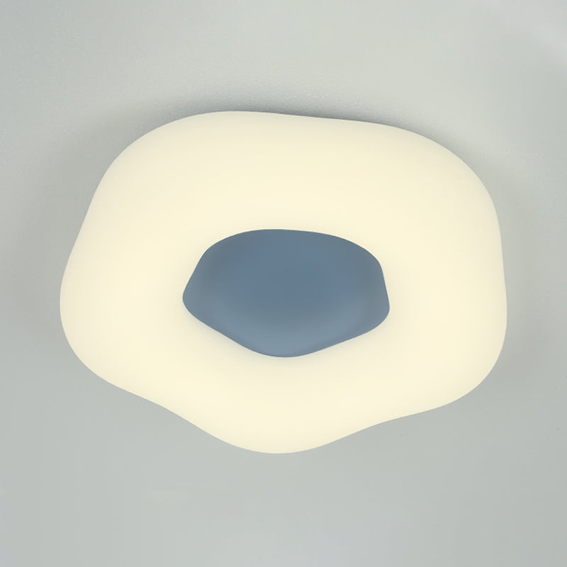 Doughnut Flushmount Light Nordic Acrylic LED Kid-Bedroom Flush Mount Fixture in White/Blue/Pink Clearhalo 'Ceiling Lights' 'Close To Ceiling Lights' 'Close to ceiling' 'Flush mount' Lighting' 819209