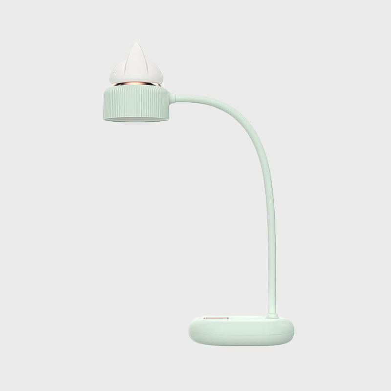 White/Pink/Green Cat Rotating Table Lamp Kids Plastic USB Rechargeable LED Nightstand Light Clearhalo 'Lamps' 'Table Lamps' Lighting' 819616