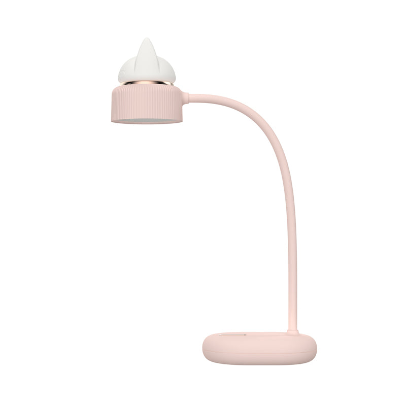 White/Pink/Green Cat Rotating Table Lamp Kids Plastic USB Rechargeable LED Nightstand Light Clearhalo 'Lamps' 'Table Lamps' Lighting' 819619