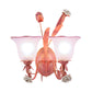 Pink 1/2-Light Wall Sconce Countryside Frosted Glass Bellflower Wall Lamp with Crystal Accent, Upward/Downward Clearhalo 'Wall Lamps & Sconces' 'Wall Lights' Lighting' 819771