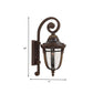 Scrolling Arm Metal Wall Lamp Rustic 1 Light Outdoor Sconce in Bronze with Seedy Glass Shade Clearhalo 'Wall Lamps & Sconces' 'Wall Lights' Lighting' 819987
