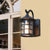 Seeded Glass Lantern Wall Lamp Countryside Single Light Outdoor Wall Light in Bronze/Black Black Clearhalo 'Wall Lamps & Sconces' 'Wall Lights' Lighting' 820042