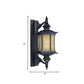 Countryside Lantern Wall Light Sconce 1-Head Frosted Glass Wall Mounted Lamp in Black for Yard Clearhalo 'Wall Lamps & Sconces' 'Wall Lights' Lighting' 820085