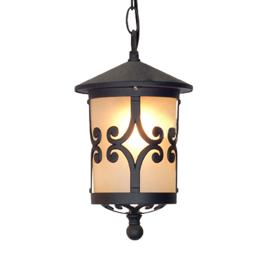 Clear/White Glass Coffee Pendant Lantern 1 Bulb Countryside Suspended Lighting Fixture for Balcony Clearhalo 'Ceiling Lights' 'Glass shade' 'Glass' 'Pendant Lights' 'Pendants' Lighting' 820110