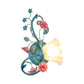 Single Opal Matte Glass Wall Lamp Pastoral Blue-Pink/Blue-White Scroll Flower Corner Sconce Light, Left/Right Clearhalo 'Wall Lamps & Sconces' 'Wall Lights' Lighting' 820130