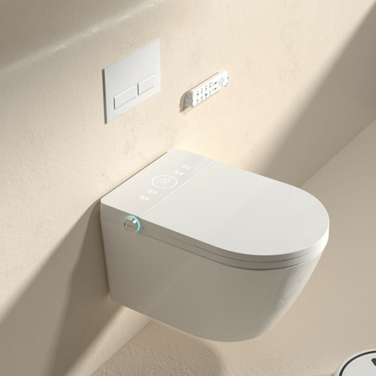 Modern Elongated Stain Resistant Wall Mounted Bidet with Temperature Control Clearhalo 'Bathroom Remodel & Bathroom Fixtures' 'Bidets' 'Home Improvement' 'home_improvement' 'home_improvement_bidets' 'Toilets & Bidets' 8205527