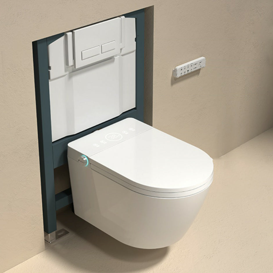 Modern Elongated Stain Resistant Wall Mounted Bidet with Temperature Control Clearhalo 'Bathroom Remodel & Bathroom Fixtures' 'Bidets' 'Home Improvement' 'home_improvement' 'home_improvement_bidets' 'Toilets & Bidets' 8205542