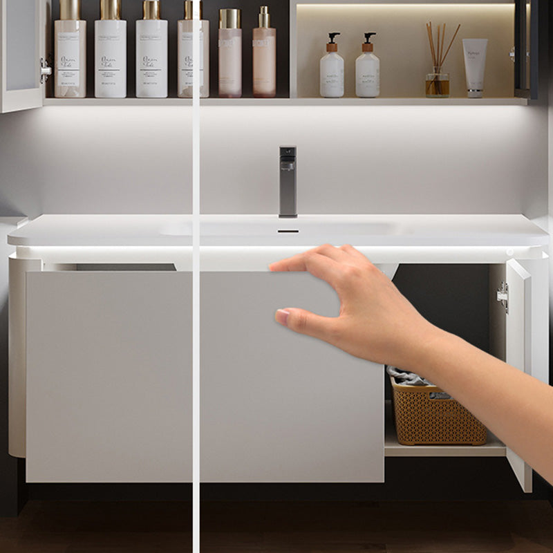 Modern Bathroom Vanity Wall Mount Rectangle Sink with Soft Close Door Clearhalo 'Bathroom Remodel & Bathroom Fixtures' 'Bathroom Vanities' 'bathroom_vanities' 'Home Improvement' 'home_improvement' 'home_improvement_bathroom_vanities' 8205796