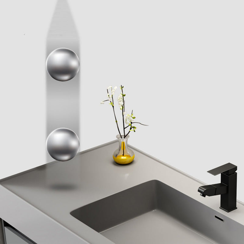 Contemporary Bathroom Vanity Wall-Mounted Single Sink with Soft Close Door Clearhalo 'Bathroom Remodel & Bathroom Fixtures' 'Bathroom Vanities' 'bathroom_vanities' 'Home Improvement' 'home_improvement' 'home_improvement_bathroom_vanities' 8205828