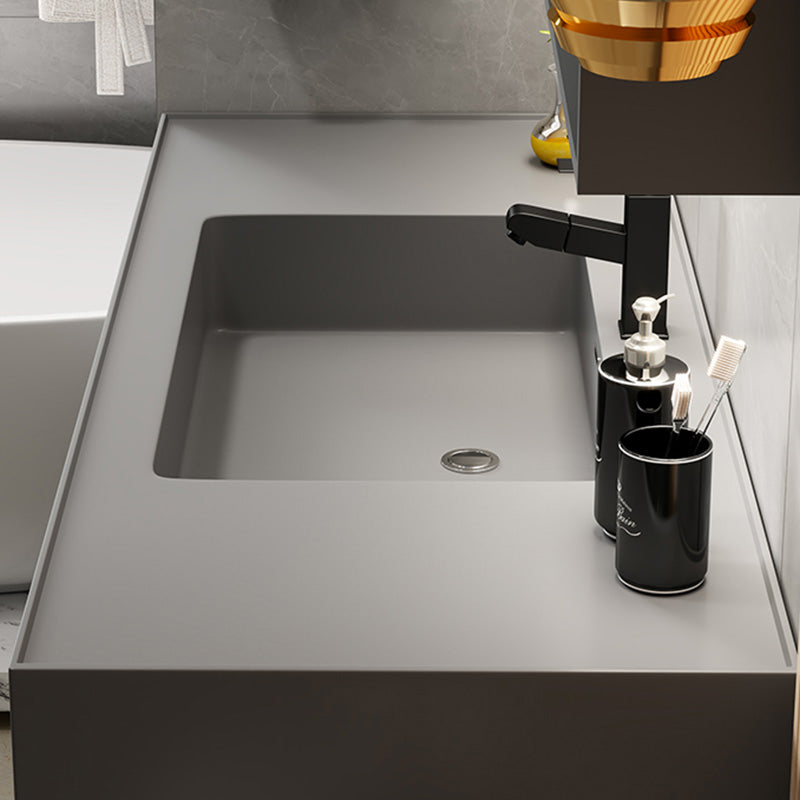 Contemporary Bathroom Vanity Wall-Mounted Single Sink with Soft Close Door Clearhalo 'Bathroom Remodel & Bathroom Fixtures' 'Bathroom Vanities' 'bathroom_vanities' 'Home Improvement' 'home_improvement' 'home_improvement_bathroom_vanities' 8205831