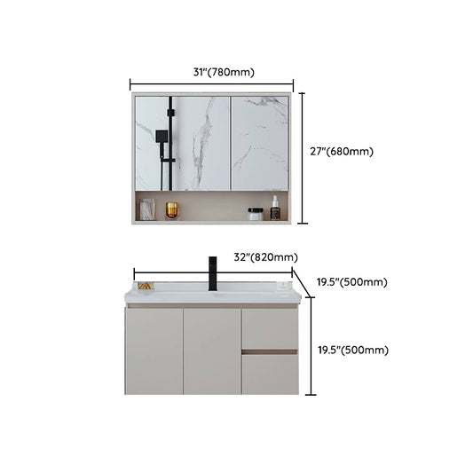 Wall Mount White Modern Solid Wood Bathroom Vanity Set Faucet Included Clearhalo 'Bathroom Remodel & Bathroom Fixtures' 'Bathroom Vanities' 'bathroom_vanities' 'Home Improvement' 'home_improvement' 'home_improvement_bathroom_vanities' 8205891