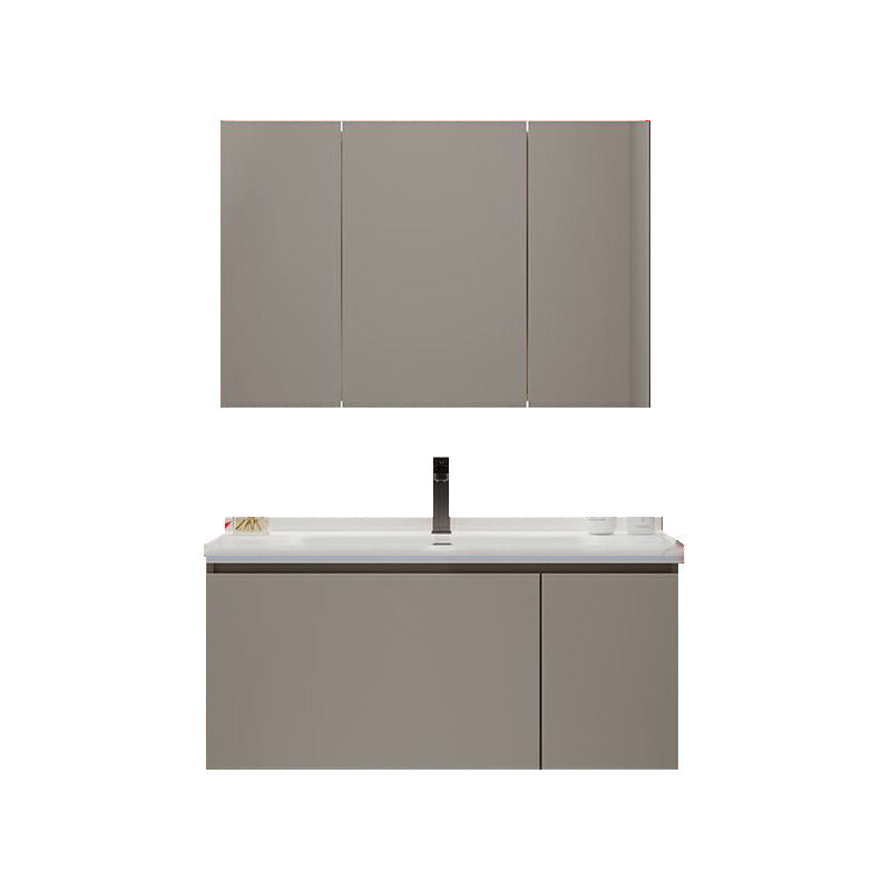 Fashionable Bathroom Vanity Wall Mounted Ceramic Top Faucet Included 39.5"L x 20"W x 17"H Clearhalo 'Bathroom Remodel & Bathroom Fixtures' 'Bathroom Vanities' 'bathroom_vanities' 'Home Improvement' 'home_improvement' 'home_improvement_bathroom_vanities' 8211650