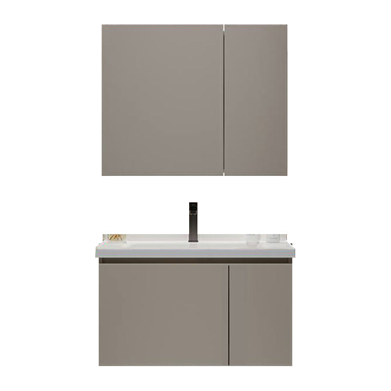 Fashionable Bathroom Vanity Wall Mounted Ceramic Top Faucet Included 31"L x 20"W x 17"H Clearhalo 'Bathroom Remodel & Bathroom Fixtures' 'Bathroom Vanities' 'bathroom_vanities' 'Home Improvement' 'home_improvement' 'home_improvement_bathroom_vanities' 8211656