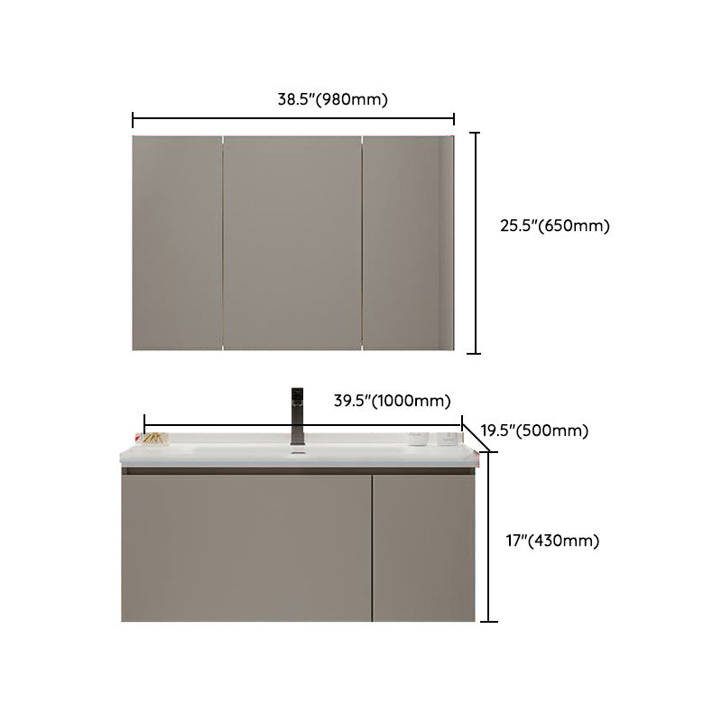 Fashionable Bathroom Vanity Wall Mounted Ceramic Top Faucet Included Clearhalo 'Bathroom Remodel & Bathroom Fixtures' 'Bathroom Vanities' 'bathroom_vanities' 'Home Improvement' 'home_improvement' 'home_improvement_bathroom_vanities' 8211658